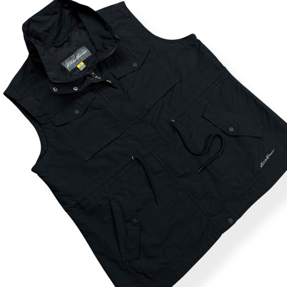 Eddie Bauer Travex Utility Vest Womens XL Black Cargo Pocket Outdoor Performance - Picture 2 of 13